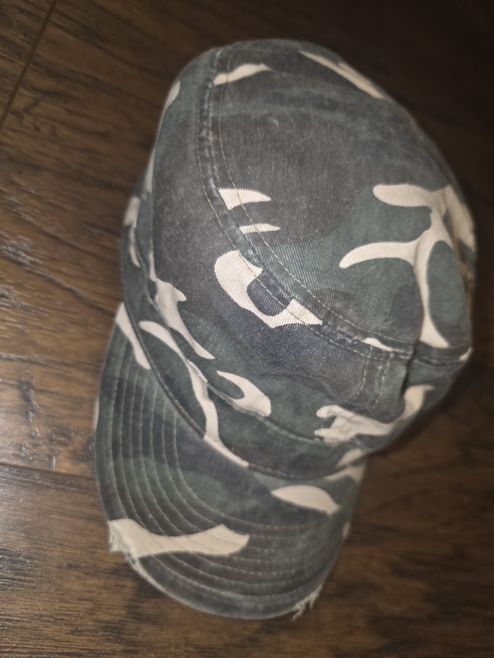 Women's Camouflage Cotton Military Cap - Green Camo - Picture 3 of 7
